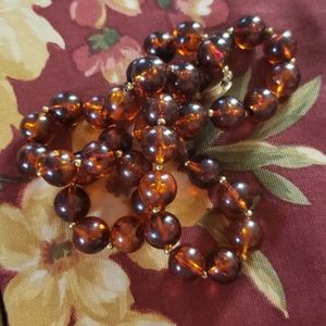Vintage amber bead necklace